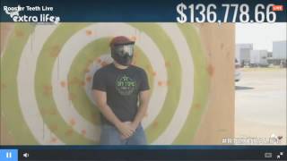 Matt shoots Jeremy with a paint ball - Extra Life 2016