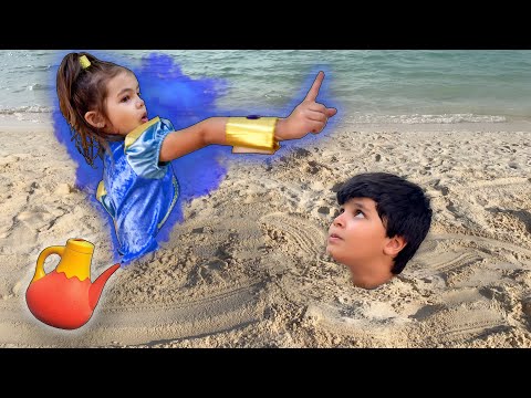 Kai Realiza Desejo de Ir à Praia e Ganha Pula-Pula com Escorregador Inflável Video