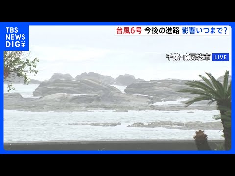 【台風6号&nbsp;現地中継】千葉では夕方にかけ線状降水帯発生の可能性　南房総市内では暴風･波浪警報&nbsp;避難所7つが開設｜TBS&nbsp;NEWS&nbsp;DIG