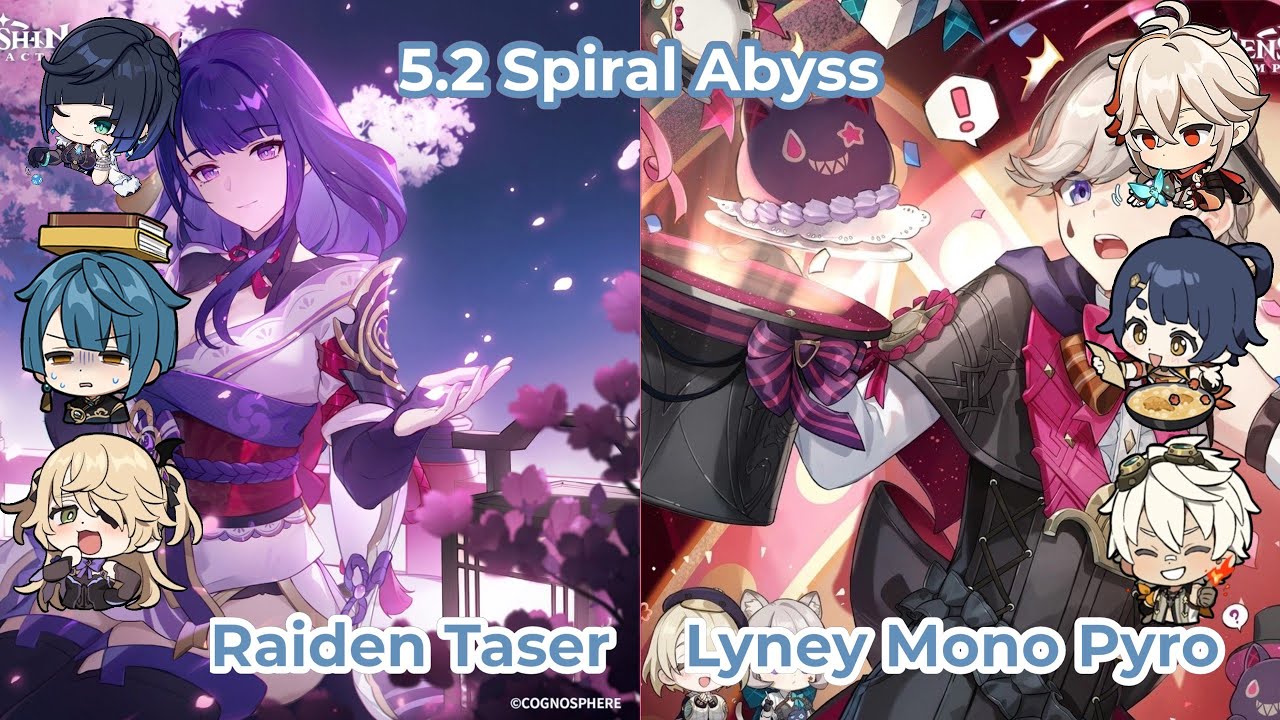 C1 Raiden Taser & C0 Lyney Mono Pyro | 5.2 Spiral Abyss Floor 12 9*