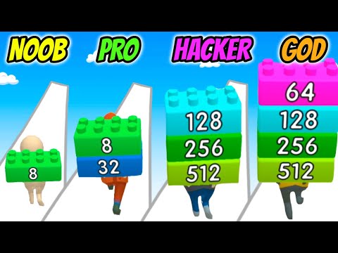 Brick Runner 2048 - NOOB vs PRO vs HACKER vs GOD
