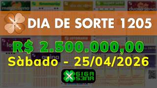 Resultado da Dia de Sorte 1205, Sábado, 25/04/2026