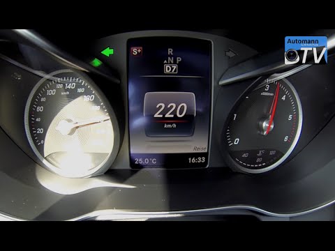 2015 Mercedes C220 T-Modell (170hp) - 0-222 km/h acceleration (1080p)