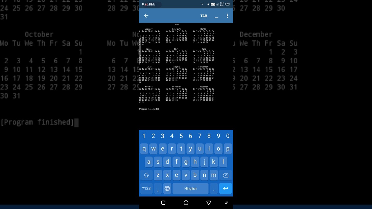 python calendar program | #shorts #python #calendar