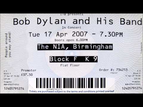 Bob Dylan 2007 Tour of Europe – Birmingham UK 17th April 2007