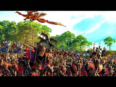LIZARDMEN vs WARRIORS OF CHAOS - Warhammer TotalWar