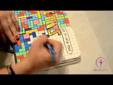 Speed drawing - Wreck ths book - Color this entire page- Tétris