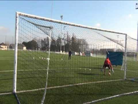 Spécifique gardiens des U17 Nationaux du FC Rouen - Exercice de réflexes + plongeon du 04-03-14