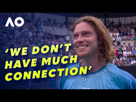 Andrey Rublev STRUGGLES through his post match interview | AO 2026 | Wide World of Sports