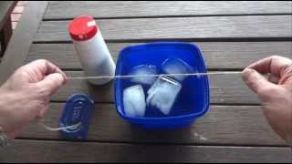 How to Stick String to Ice using Salt - Simple Science Experiment - Easy to do