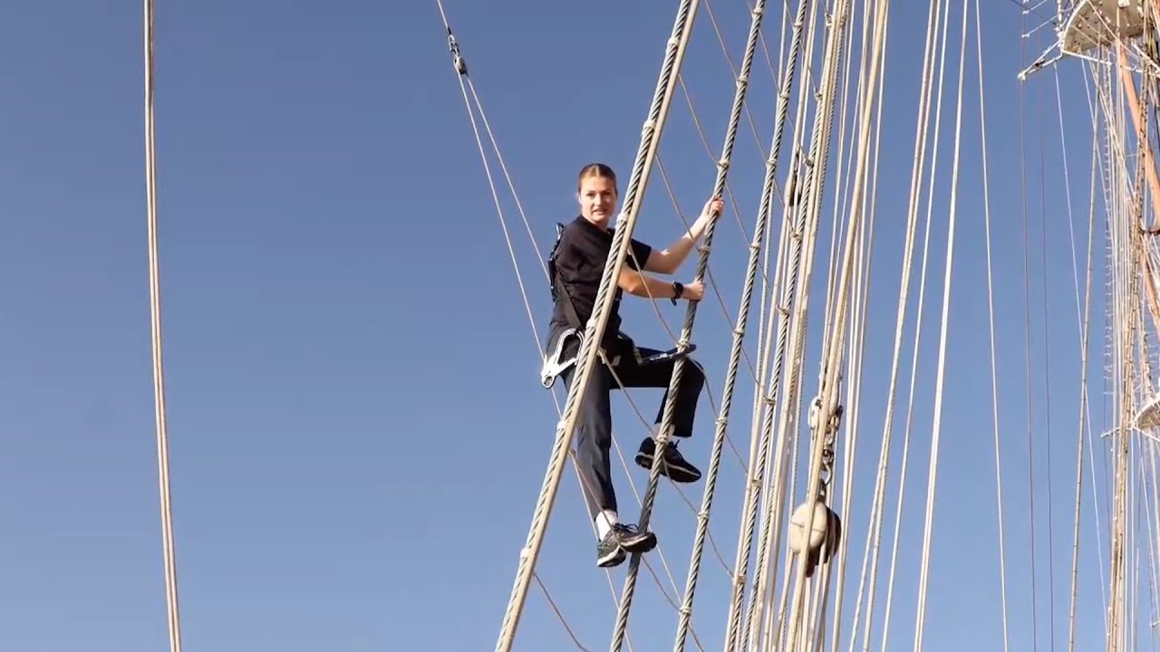 La princesa Leonor durante su instrucción en el Buque Escuela “Juan Sebastián de Elcano”.