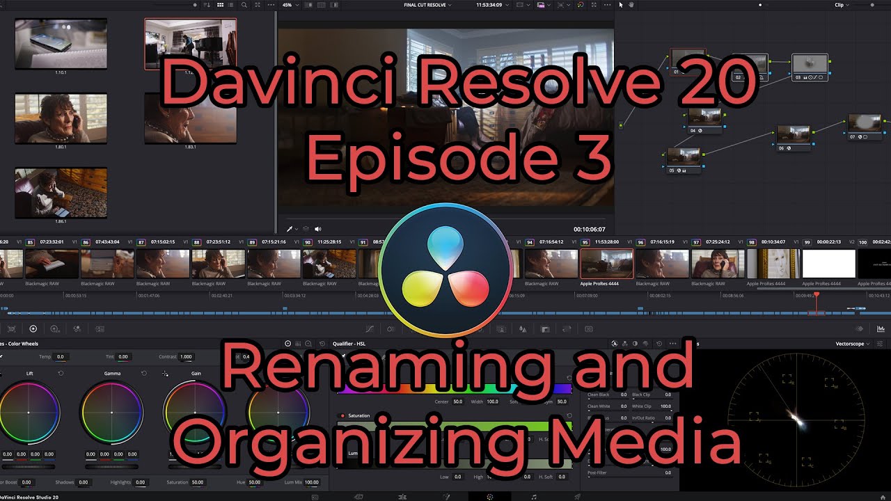Davinci Resolve 20 - Episode 3 - Renaming and Organzing Media into Bins