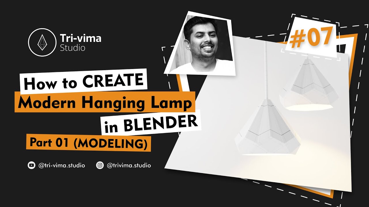 How to Create Modern Hanging Lamp 07 in Blender - Part 01 (Modeling) | #blender #3d #tutorial
