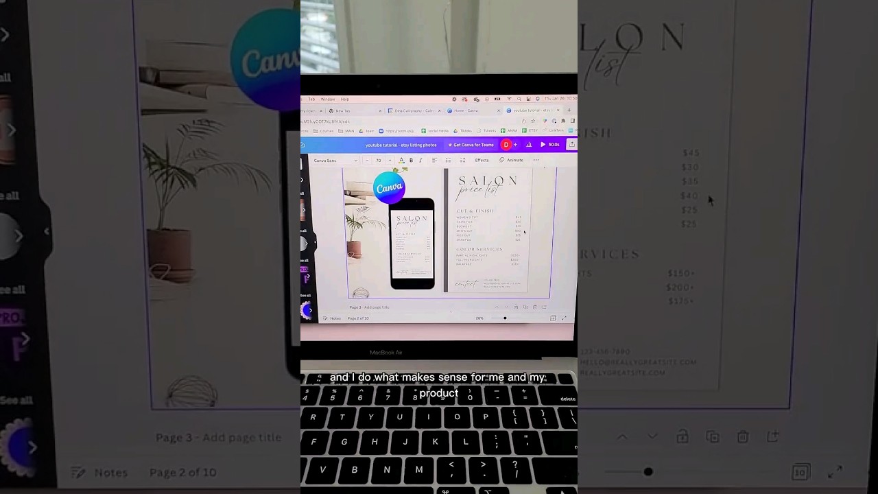 How I make ETSY LISTING PHOTOS for digital downloads (Canva templates)