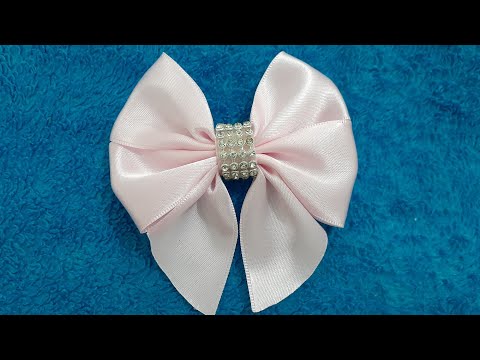 Como Fazer Laço de fita de cetim Duplo com Pontas Fácil 🎀