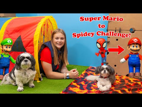 Assistant explores Tunnels in the Box Fort to Turn Super Mario into Spidey