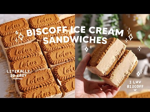4-ingredient BISCOFF ICE CREAM SANDWICHES 🧸