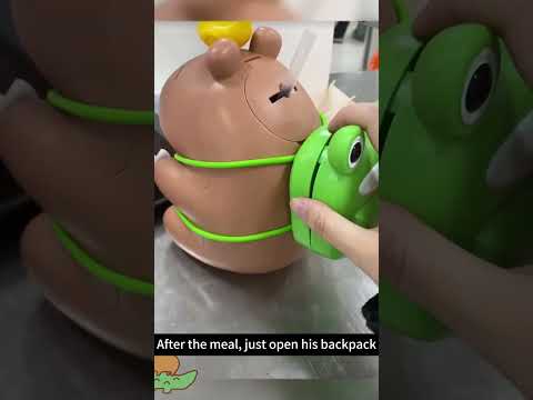 Capybara Sippy Cup with Frog Backpack - My Dinning Companion  #linkinbio