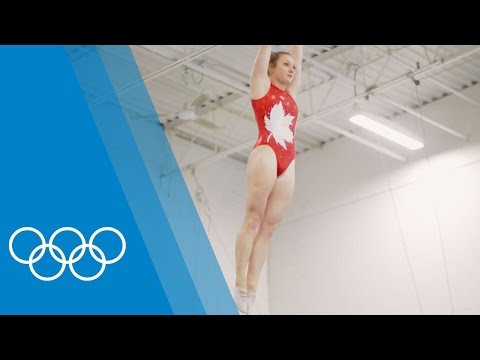 Trampoline training with Rosie MacLennan & Karen Cockburn