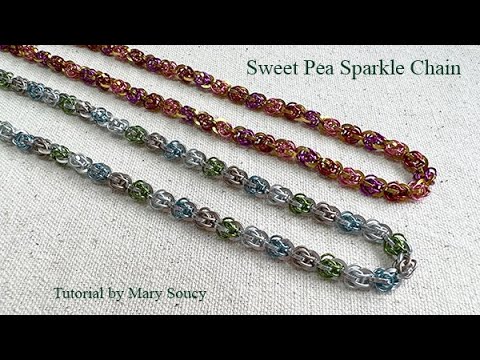 Sweet Pea Sparkle Chain - Beginner Chainmaille - a Sweet Pea Chain Variation