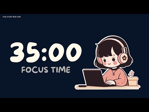 Pomodoro Timer - 35x3 | Cozy Fireplace + Brown Noise 🪔₊° | ADHD Study