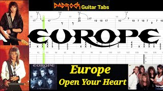 Open Your Heart - Europe - Guitar + Bass TABS Lesson