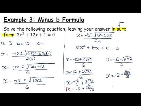LCHL - Algebra Revision   Quadratic Trinomials