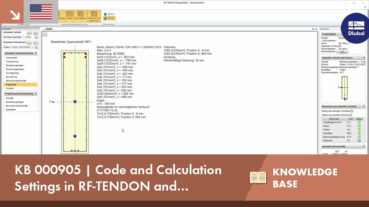 KB 000905 | Code and Calculation Settings in RF-TENDON and RF-TENDON Design