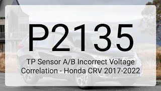 DTC P2135: TP Sensor A/B Incorrect Voltage Correlation - Honda CRV 2017-2022