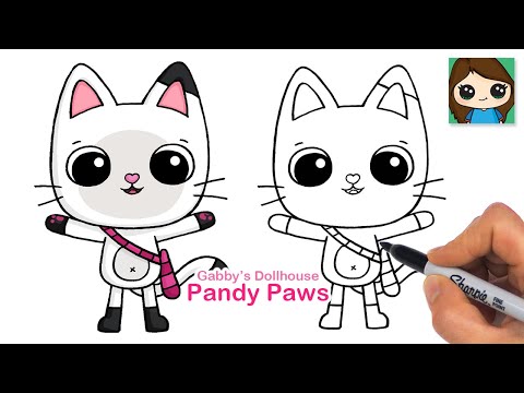 How to Draw Pandy Paws Cat | Gabby's Dollhouse