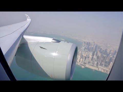 Qatar Airways Airbus A350-900 XWB Takeoff from Doha - Rolls Royce Trent XWB spool up! Video