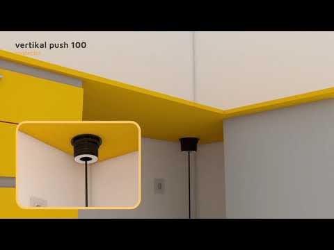 Multiprises à encastrer - rétractable - 5 prises - Vertikal Push 100 EMUCA
