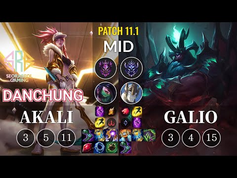 SRB Danchung Akali vs Galio Mid - KR Patch 11.1