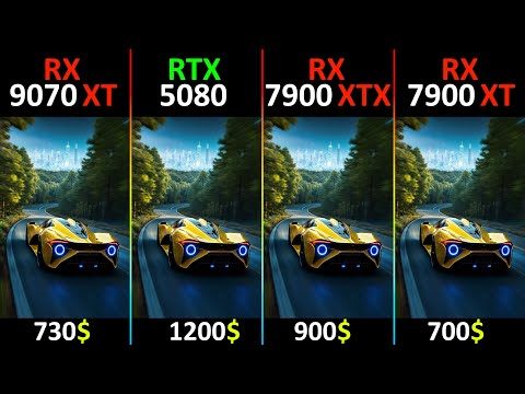 RX 9070 XT vs RTX 5080 vs RX 7900 XTX vs RX 7900 XT TEST IN 10 GAMES | R7-7800X3D