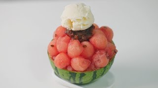 리얼 수박 빙수 만들기 (간단) Watermelon Bingsu (ice flakes with syrup) | 한세 HANSE