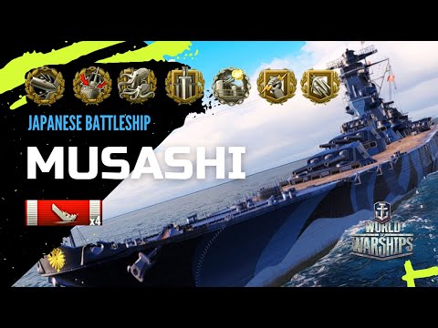 Japanese Battleship MUSASHI wows (Too strong for Tier 9) World of Warships #wows #worldofwarships