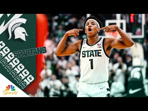 Michigan State's Jeremy Fears Jr. enjoys back-and-forth with Tom Izzo | Big Ten Basketball on NBC