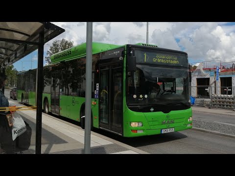 bus ride Uppsala sweden line 1 från portalgatan till rosendals torg