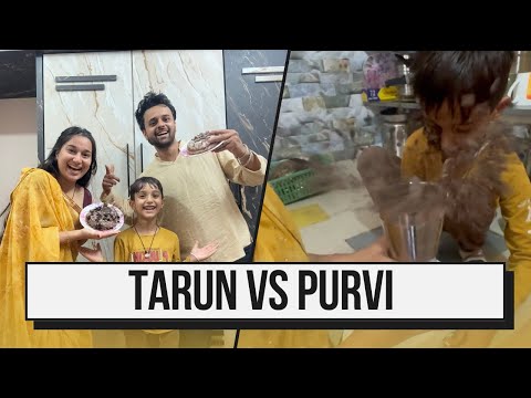 Challenge goes Wrong 😱 ||Tarun vs Purvi ||#couplevlog #challenge 