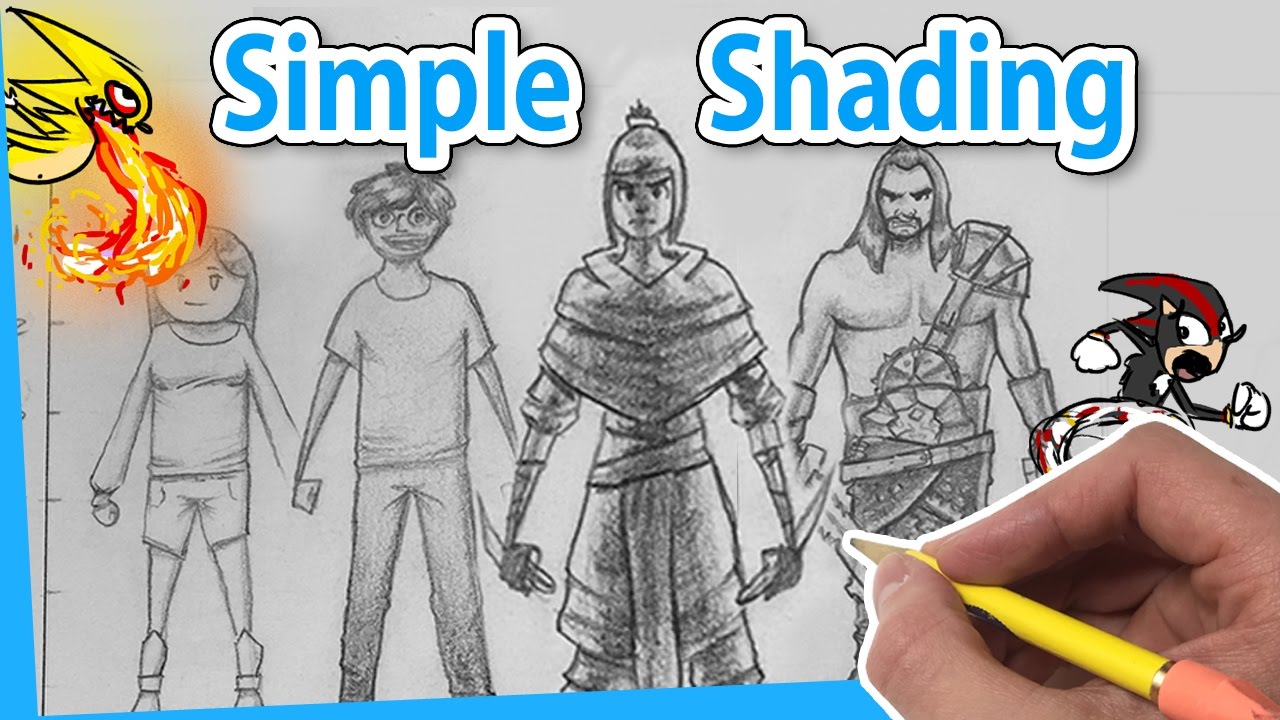 How to Shade Characters With a Pencil [*4 ways] SIMPLE
