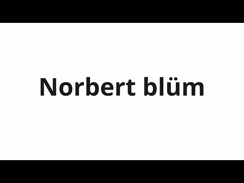 How to pronounce Norbert blüm