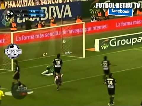 Atletico Madrid 3 vs Sp Gijon 1 LIGA ESPAÑA 2009 Simao, Aguero, Forlan