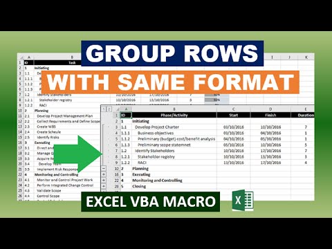 Group Rows With Same Format Excel VBA Macro