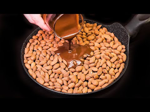 Geschmolzene Schokolade mit Mandeln verquirlen! Sie werden staunen! Nachtisch ohne backen