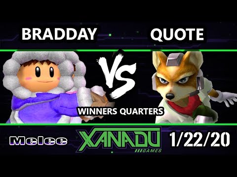 S@X 338 SSBM - Quote (Fox) Vs. bradday (Ice Climbers) Smash Melee Winners Quarters