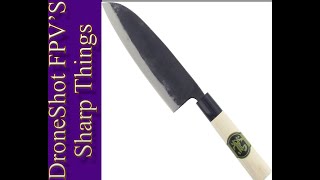 Shapton Rockstar 320 Grit - TOSA Japanese Carbon Steel Santoku 165mm - Shirogami 2 Steel