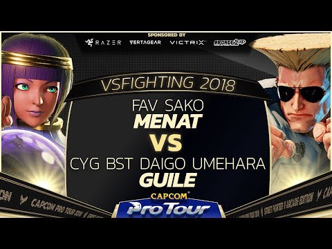 FAV Sako (Menat) vs  CYG BST Daigo Umehara (Guile) - VSFighting 2018 -Top 16 -SFV - CPT 2018