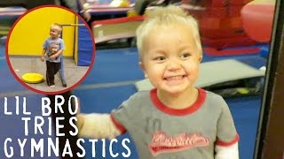 Little Brother Tries Gymnastics! | Crazy8Family