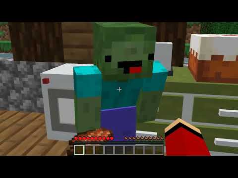 JJ and Mikey Transform into Zombies in Minecraft