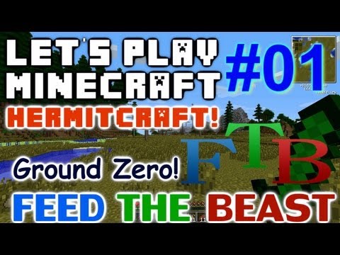 Let's Play Minecraft Hermit FTB Ep 01 - Ground Zero!
